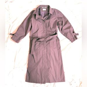 Size Appeal Women's Size 22 Petite Lavender Canvas Long Trench Coat Belt Buttons